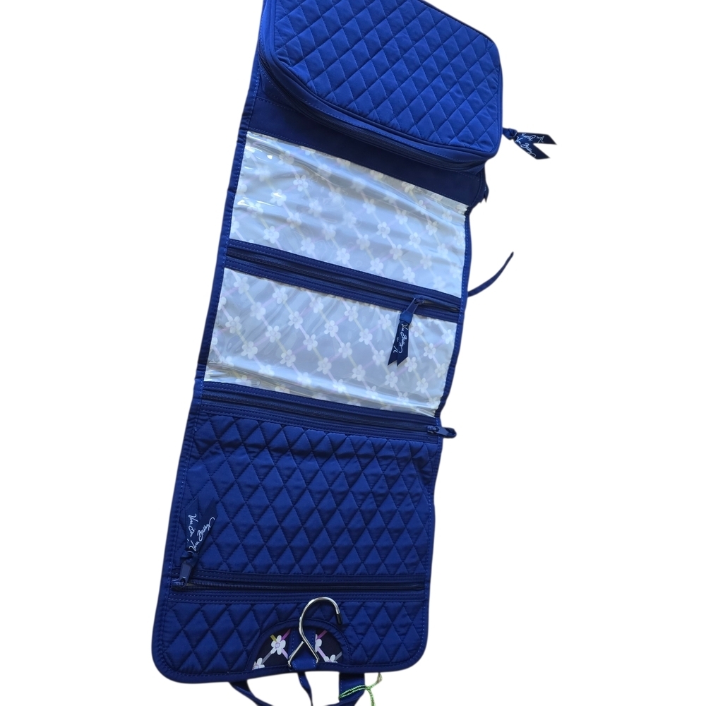 Vera Bradley Blue Quilted Hanging Organizer Lapis pockets organizer Travel - Picture 5 of 7